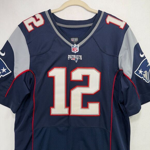 Vtg New England Patriots Tom Brady Jersey 44 Blue Nike Football On Field - Picture 5 of 11